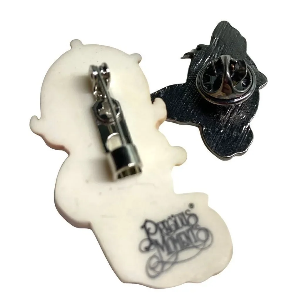 Adorable Precious Moments and Flying Blue Bird Pin Bundle